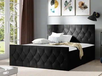 Jitendra Sängpaket Kontinentalsäng 120x200 cm med Förvaring - Svart - Möbler - Säng - Komplett sängpaket