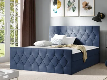 Jitendra Sängpaket Kontinentalsäng 160x200 cm med Förvaring - Blå - Möbler - Säng - Komplett sängpaket