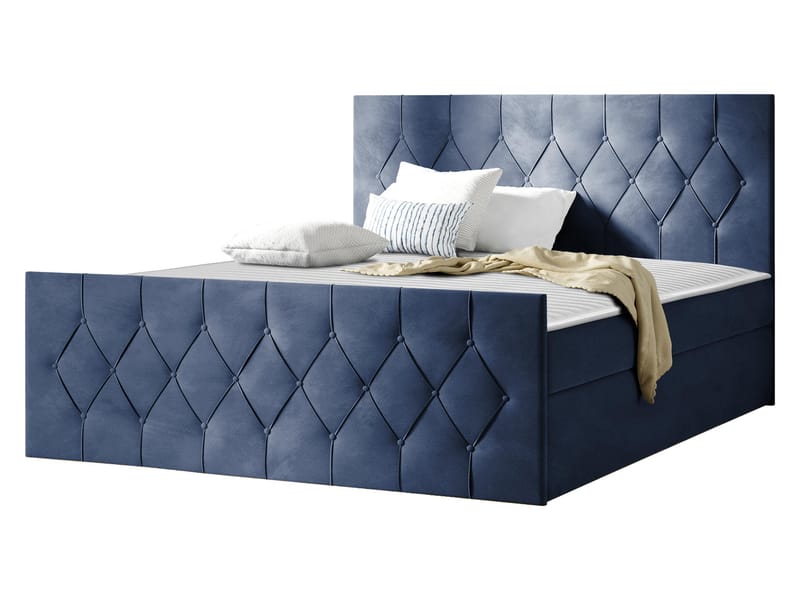 Jitendra Sängpaket Kontinentalsäng 160x200 cm med Förvaring, Blå