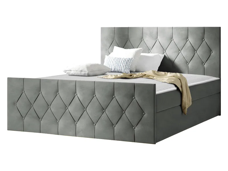 Jitendra Sängpaket Kontinentalsäng 180x200 cm med Förvaring - Grå - Möbler - Säng - Komplett sängpaket