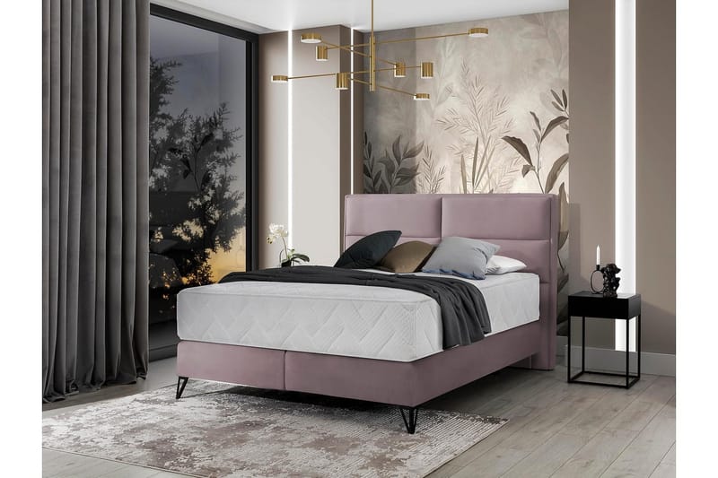 Kasyap Sängpaket Ramsäng 160x200 cm - Ljusrosa - Möbler - Säng - Komplett sängpaket