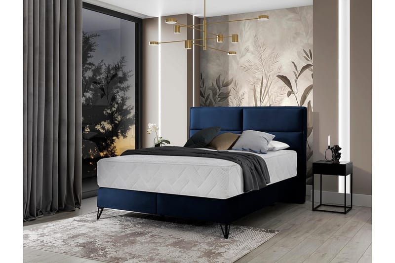 Kasyap Sängpaket Ramsäng 160x200 cm - Mörkblå - Möbler - Säng - Komplett sängpaket