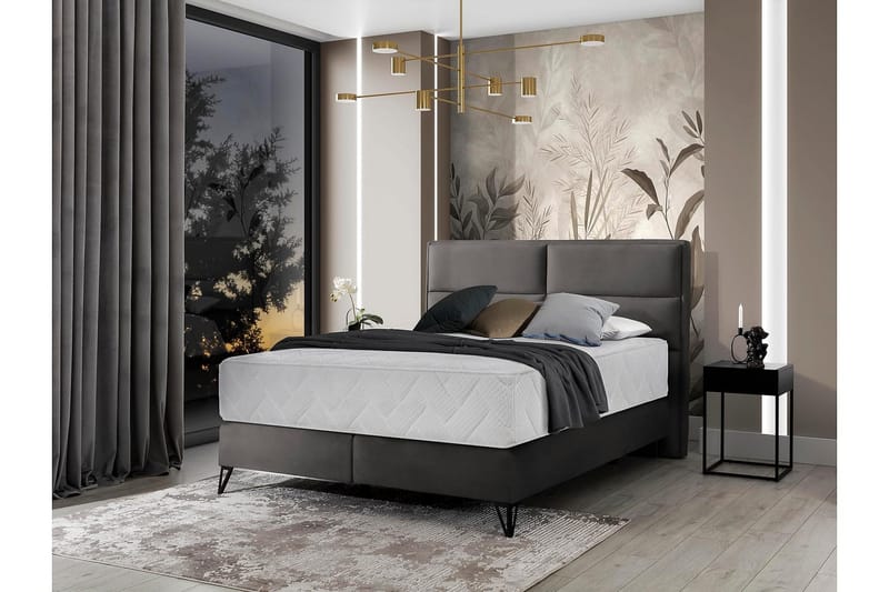 Kasyap Sängpaket Ramsäng 180x200 cm - Grå - Möbler - Säng - Komplett sängpaket