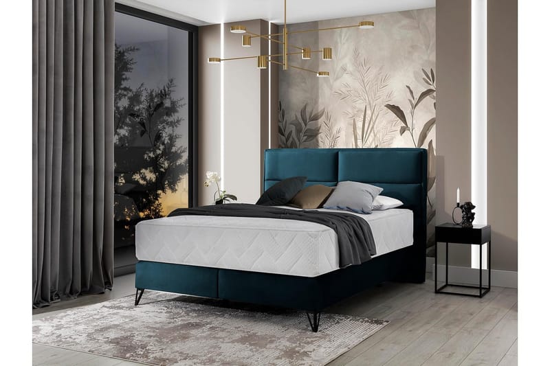 Kasyap Sängpaket Ramsäng 180x200 cm - Mörkblå - Möbler - Säng - Komplett sängpaket