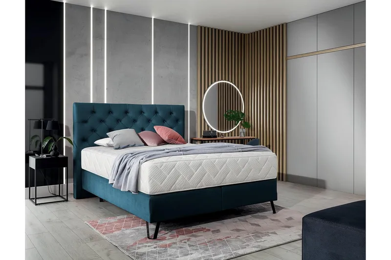 Katsumi Sängpaket Ramsäng 140x200 cm - Blå - Möbler - Säng - Komplett sängpaket