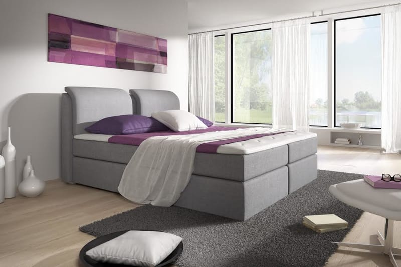 Komplett Förvaringssäng Tyler 160x200 Grå - Grå - Möbler - Säng - Komplett sängpaket
