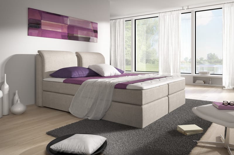 Komplett Förvaringssäng Tyler 180x200 Beige - Beige - Möbler - Säng - Komplett sängpaket