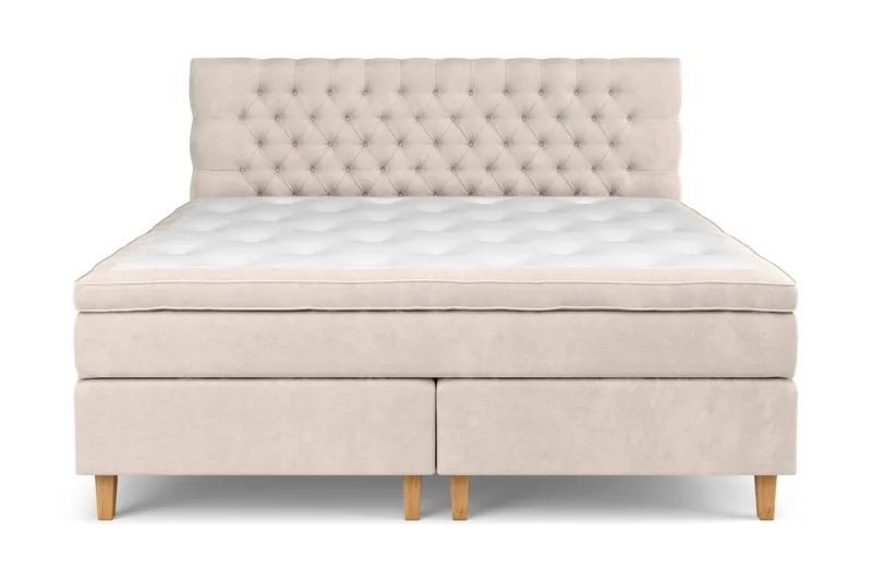 Komplett Sängpaket Celine  210x210 cm - Beige|Sammet - Möbler - Säng - Kontinentalsäng