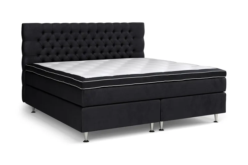 Komplett Sängpaket Celine  210x210 cm - Svart|Sammet - Möbler - Säng - Kontinentalsäng