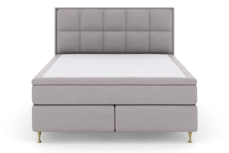 Komplett Sängpaket Choice No 5 180x200 Medium Latex - Ljusgrå|Guld - Kontinentalsäng - Dubbelsäng - Komplett sängpaket