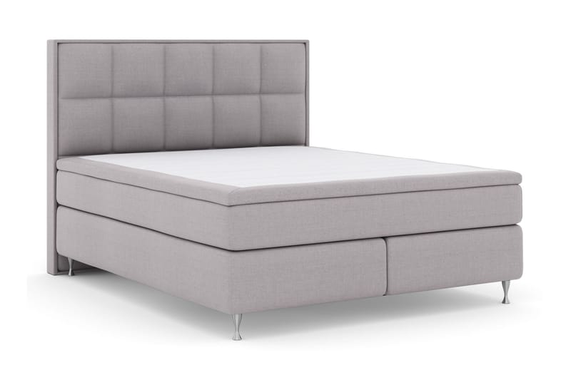 Komplett Sängpaket Choice No 5 210x210 Fast/Medium Watergel - Ljusgrå|Silver - Kontinentalsäng - Dubbelsäng - Komplett sängpaket