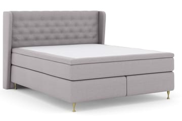Komplett Sängpaket Choice No 5 210x210 Medium Watergel - Ljusgrå|Guld - Möbler - Säng - Kontinentalsäng