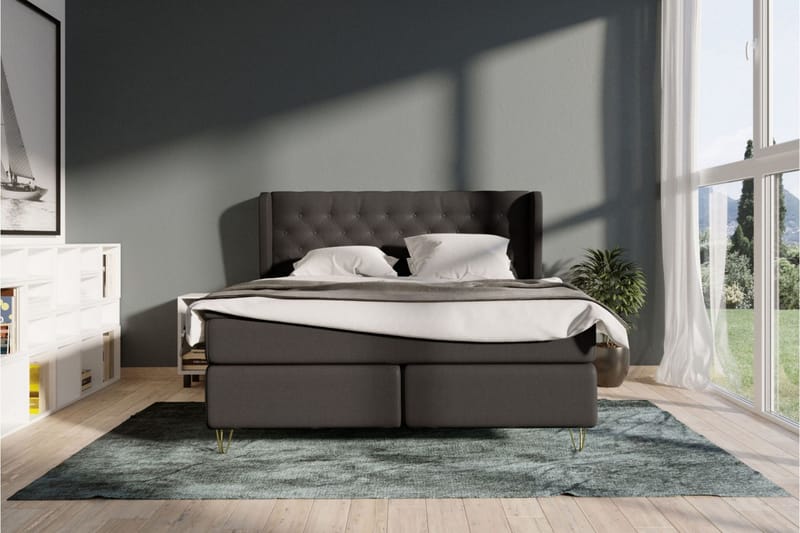 Komplett Sängpaket Choice No 6 140x200 Medium Memory/Pocket - Mörkgrå|Koppar - Möbler - Säng - Kontinentalsäng