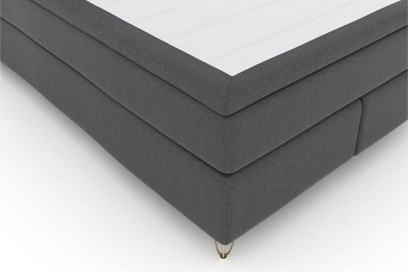 Komplett Sängpaket Choice No 6 140x200 Medium Watergel - Mörkgrå|Metall V-form - Kontinentalsäng - Komplett sängpaket