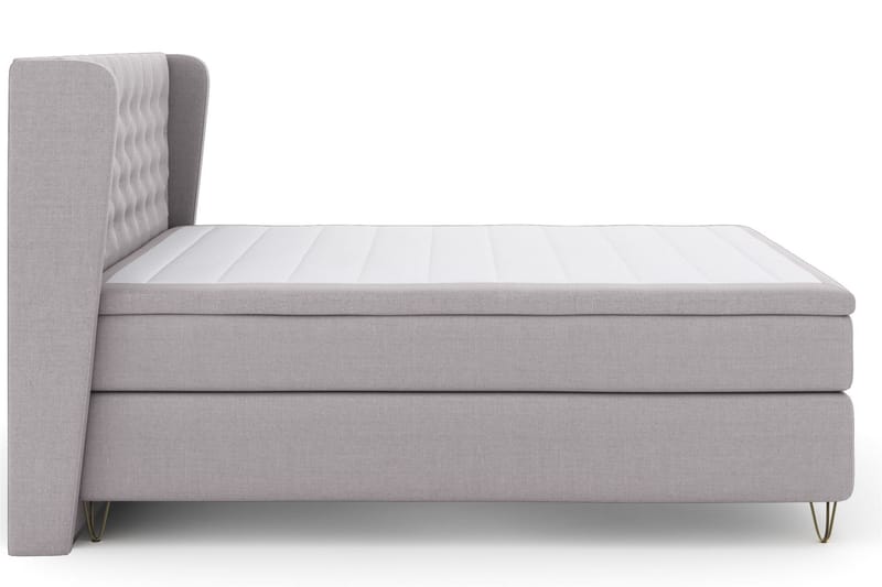 Komplett Sängpaket Choice No 6 160x200 Fast Watergel - Ljusgrå|Metall V-form - Kontinentalsäng - Dubbelsäng - Komplett sängpaket