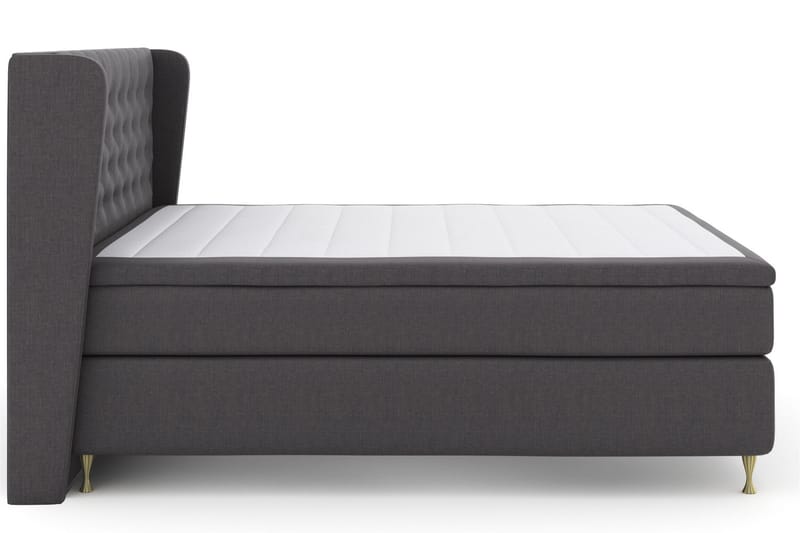 Komplett Sängpaket Choice No 6 210x210 Fast Watergel - Mörkgrå|Guld - Kontinentalsäng - Dubbelsäng - Komplett sängpaket
