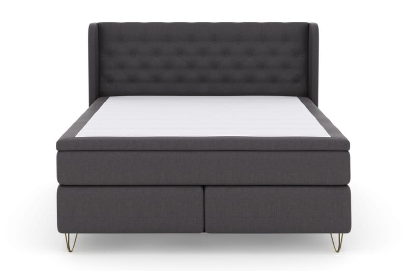 Komplett Sängpaket Choice No 6 210x210 Fast Watergel - Mörkgrå|Metall V-form - Möbler - Säng - Kontinentalsäng