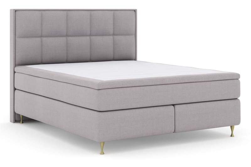 Komplett Sängpaket Choice No 6 210x210 Fast/Medium Watergel - Ljusgrå|Guld - Möbler - Säng - Kontinentalsäng