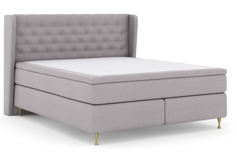 Komplett Sängpaket Choice No 6 210x210 Medium Memory/Pocket - Ljusgrå|Guld - Möbler - Säng - Kontinentalsäng