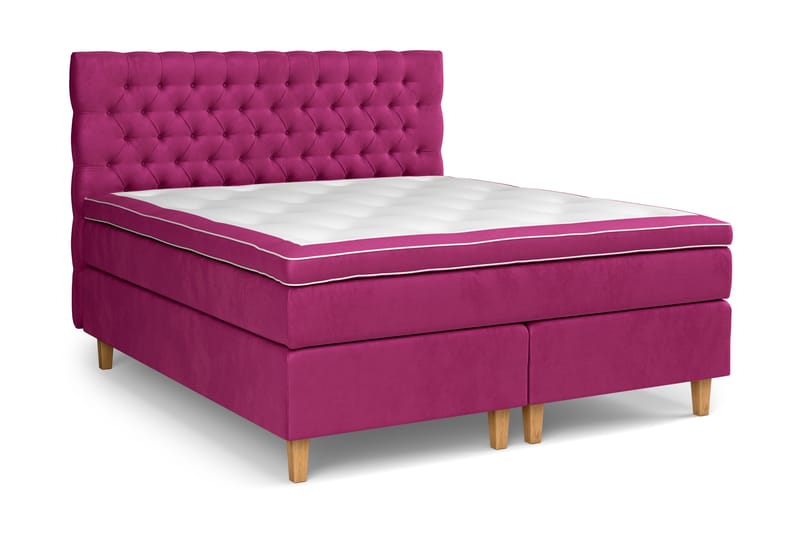 Komplett Sängpaket Estelle 180x200 cm - Rosa|Sammet - Kontinentalsäng - Komplett sängpaket