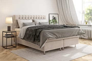 Komplett Sängpaket Estelle 210x210 cm - Beige - Möbler - Säng - Kontinentalsäng