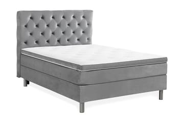 Komplett Sängpaket Rebeca 120x200 cm Djuphäftad Gavel - Ljusgrå|Sammet - Möbler - Säng - Kontinentalsäng