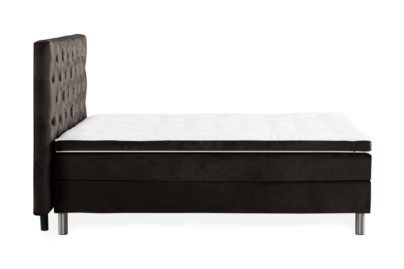 Komplett Sängpaket Rebeca 120x200 cm Djuphäftad Gavel - Mörkgrå|Sammet - Möbler - Säng - Kontinentalsäng