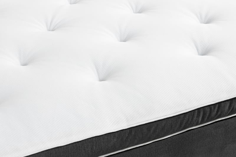 Komplett Sängpaket Rebeca 120x200 cm Djuphäftad Gavel - Mörkgrå|Sammet - Kontinentalsäng - Komplett sängpaket