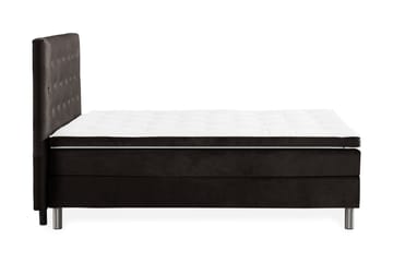 Komplett Sängpaket Rebeca 120x200 cm Knapp Gavel - Mörkgrå|Sammet - Möbler - Säng - Kontinentalsäng