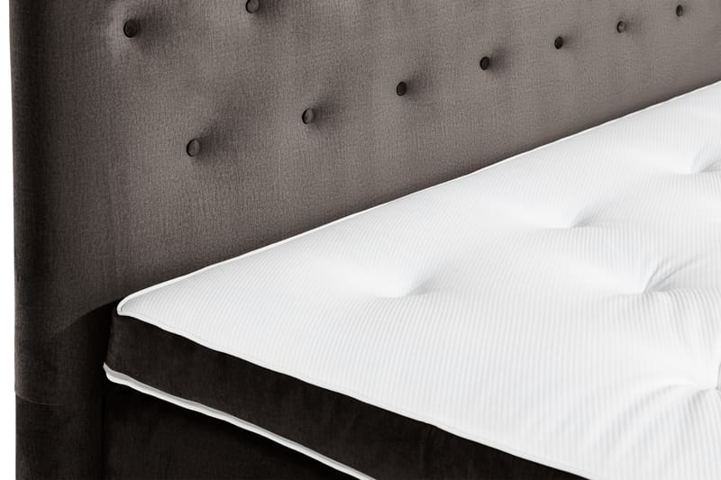Komplett Sängpaket Rebeca 120x200 cm Knapp Gavel - Mörkgrå|Sammet - Möbler - Säng - Kontinentalsäng