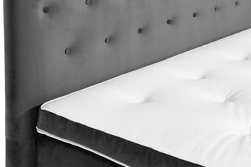 Komplett Sängpaket Rebeca 120x200 cm Knapp Gavel - Mörkgrå|Sammet - Möbler - Säng - Kontinentalsäng