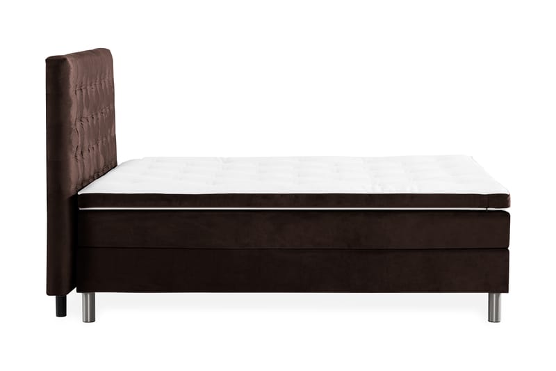 Komplett Sängpaket Rebeca 120x200 cm Rutig Gavel - Brun|Sammet - Möbler - Säng - Kontinentalsäng