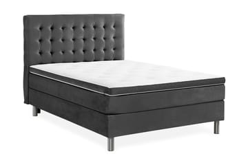 Komplett Sängpaket Rebeca 120x200 cm Rutig Gavel - Mörkgrå|Sammet - Möbler - Säng - Kontinentalsäng