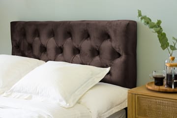 Komplett Sängpaket Rebeca 140x200 cm Djuphäftad Gavel - Brun|Sammet - Möbler - Säng - Kontinentalsäng