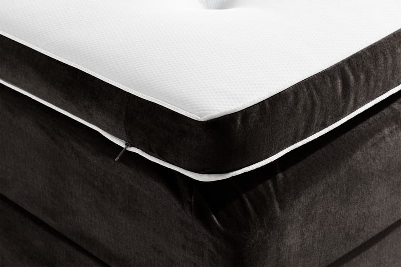 Komplett Sängpaket Rebeca 140x200 cm Djuphäftad Gavel - Mörkgrå|Sammet - Möbler - Säng - Kontinentalsäng