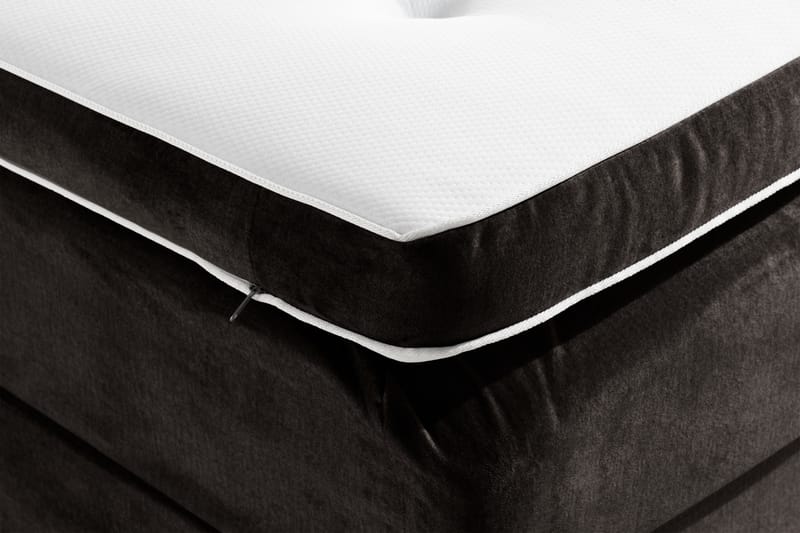 Komplett Sängpaket Rebeca 140x200 cm Djuphäftad Gavel - Mörkgrå|Sammet - Kontinentalsäng - Komplett sängpaket