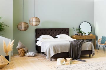 Komplett Sängpaket Rebeca 160x200 cm Djuphäftad Gavel - Brun|Sammet - Möbler - Säng - Kontinentalsäng