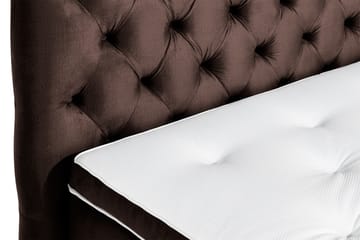 Komplett Sängpaket Rebeca 160x200 cm Djuphäftad Gavel - Brun|Sammet - Möbler - Säng - Kontinentalsäng