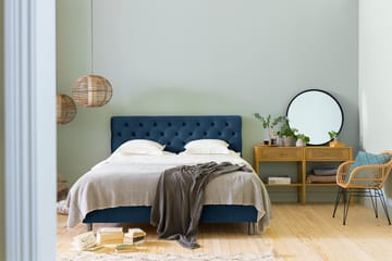Komplett Sängpaket Rebeca 160x200 cm Djuphäftad Gavel - Mörkblå|Sammet - Möbler - Säng - Kontinentalsäng