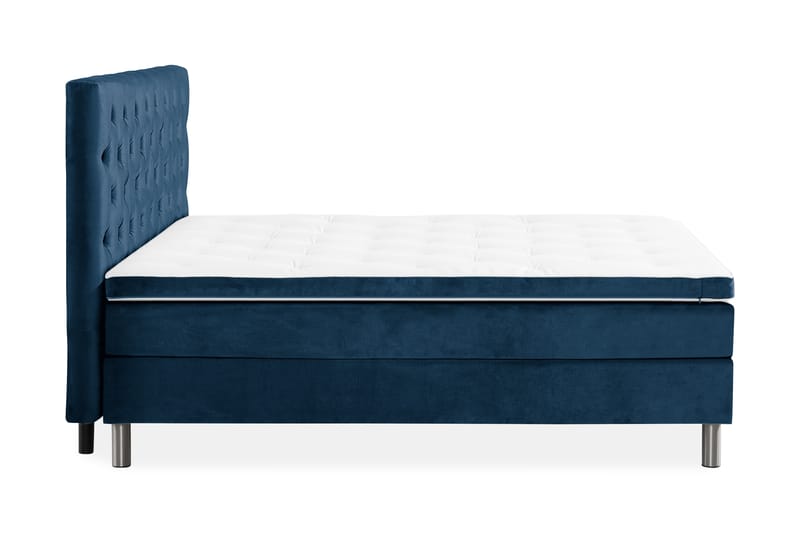 Komplett Sängpaket Rebeca 160x200 cm Djuphäftad Gavel - Mörkblå|Sammet - Möbler - Säng - Kontinentalsäng