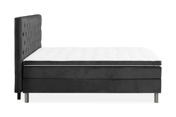 Komplett Sängpaket Rebeca 160x200 cm Djuphäftad Gavel - Mörkgrå|Sammet - Möbler - Säng - Kontinentalsäng