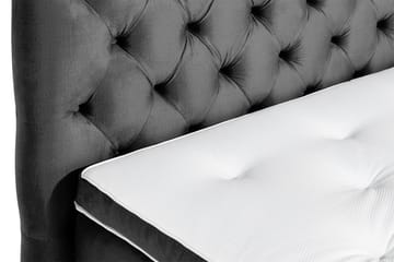 Komplett Sängpaket Rebeca 160x200 cm Djuphäftad Gavel - Mörkgrå|Sammet - Möbler - Säng - Kontinentalsäng