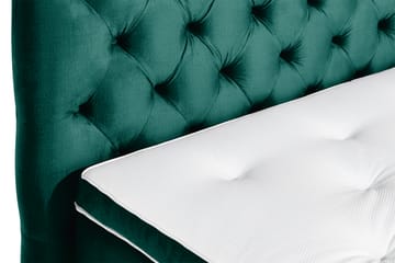 Komplett Sängpaket Rebeca 160x200 cm Djuphäftad Gavel - Mörkgrön|Sammet - Möbler - Säng - Kontinentalsäng
