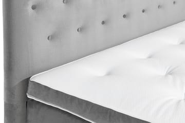 Komplett Sängpaket Rebeca 160x200 cm Knapp Gavel - Ljusgrå|Sammet - Möbler - Säng - Kontinentalsäng