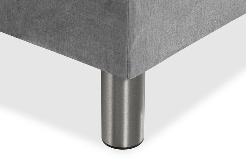 Komplett Sängpaket Rebeca 160x200 cm Knapp Gavel - Ljusgrå|Sammet - Möbler - Säng - Kontinentalsäng