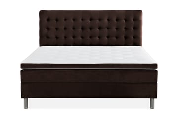 Komplett Sängpaket Rebeca 160x200 cm Rutig Gavel - Brun|Sammet - Möbler - Säng - Kontinentalsäng