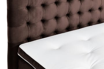 Komplett Sängpaket Rebeca 160x200 cm Rutig Gavel - Brun|Sammet - Möbler - Säng - Kontinentalsäng