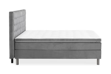 Komplett Sängpaket Rebeca 160x200 cm Rutig Gavel - Ljusgrå|Sammet - Möbler - Säng - Kontinentalsäng
