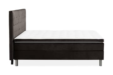 Komplett Sängpaket Rebeca 180x200 cm Knapp Gavel - Mörkgrå|Sammet - Möbler - Säng - Kontinentalsäng