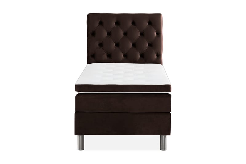 Komplett Sängpaket Rebeca 90x200 cm Djuphäftad Gavel - Brun|Sammet - Möbler - Säng - Kontinentalsäng